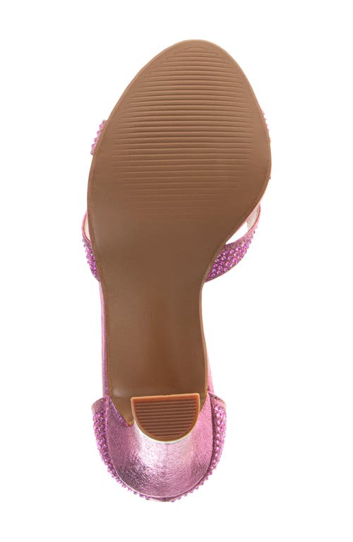 Badgley Mischka Collection Kids' Rhinestone T-strap Sandal In Pink