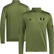 adidas Men's adidas Green Miami Hurricanes Half-Zip Golf Jacket