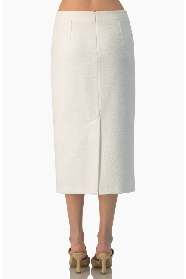 Sleek High-Waist Fitted Midi Skirt, Alternate, color, White