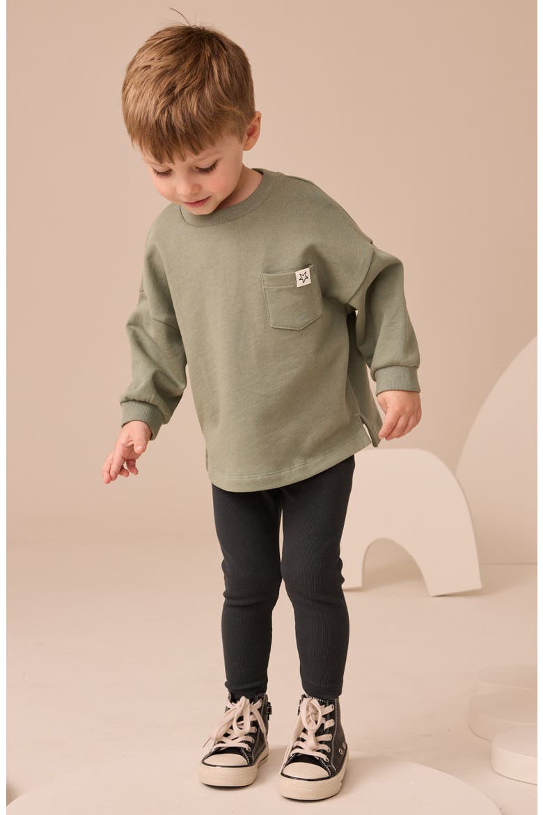 Kids' Long Sleeve Pocket T-Shirt & Leggings Set, Alternate, color, GREEN