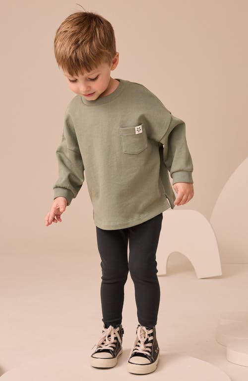 Next Kids' Long Sleeve Pocket T-shirt & Leggings Set In Green