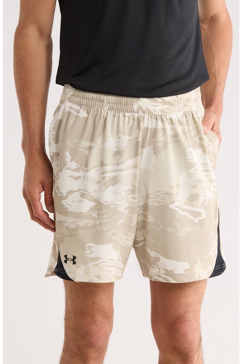 Elevated Woven Print Shorts, Main, color, STONE