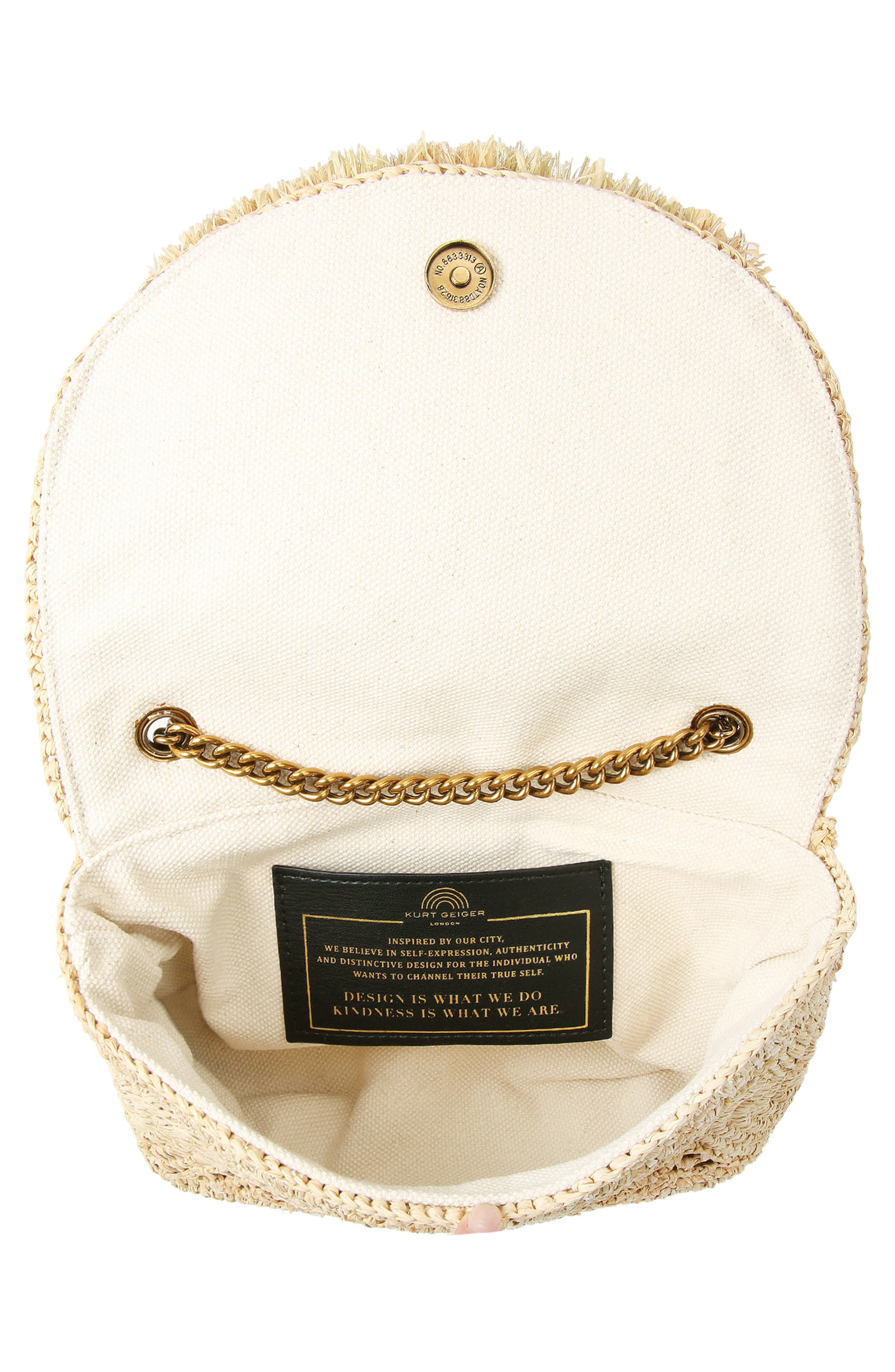 Kurt Geiger London Evil Eye Medium Kensington Raffia Shoulder Bag, Alternate, color, 