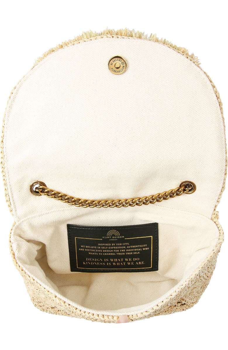 Kurt Geiger London Evil Eye Medium Kensington Raffia Shoulder Bag, Alternate, color,