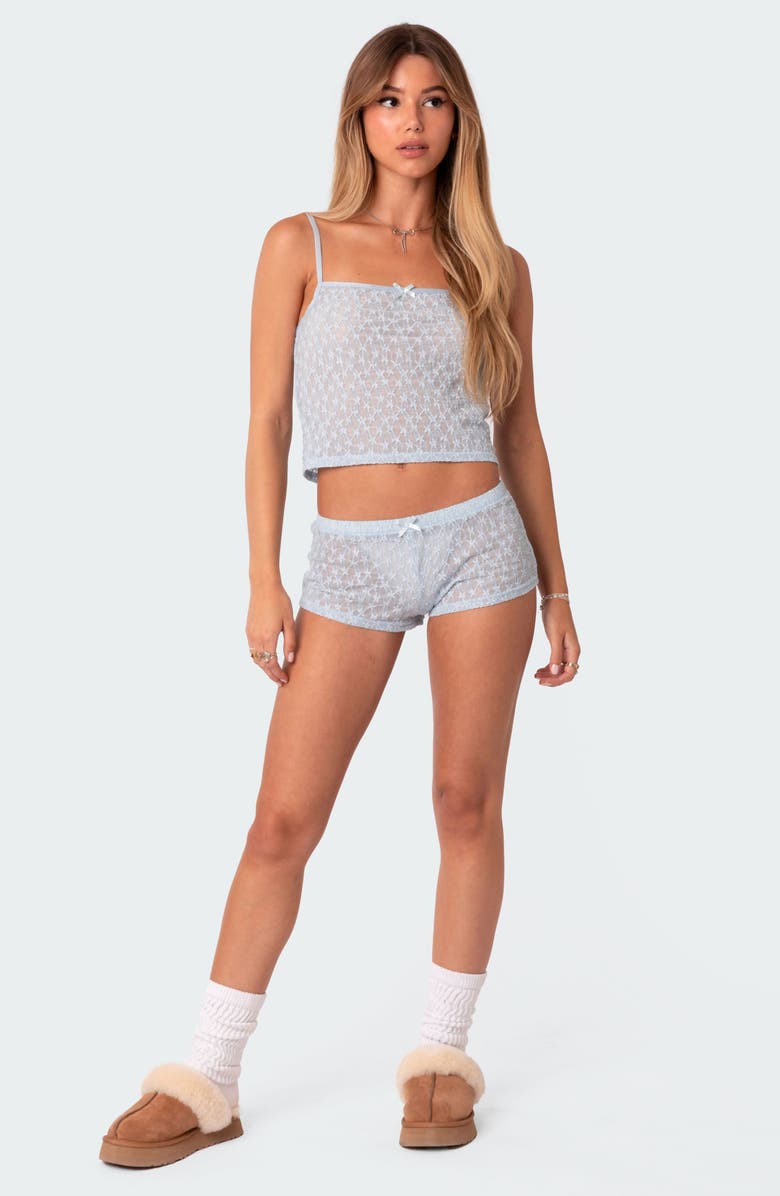 EDIKTED Starstruck Sheer Micro Shorts, Alternate, color, 