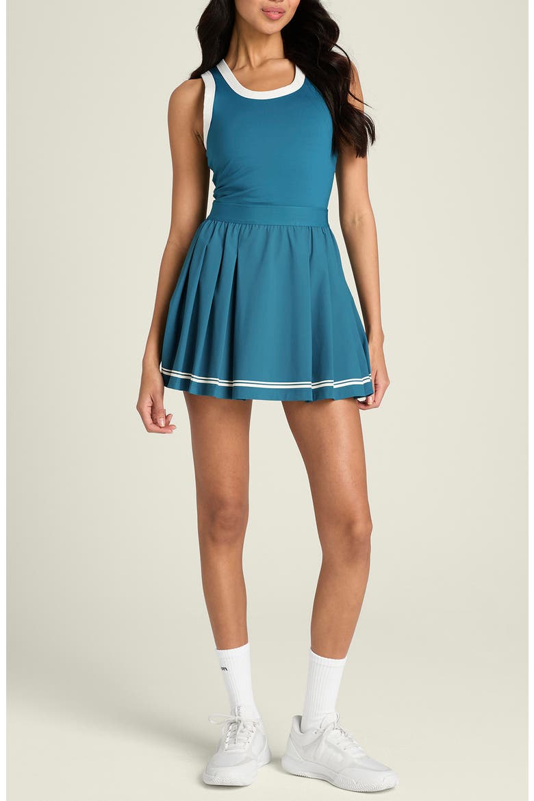 Contrast Scoop Neck Minidress, Main, color, LYONS BLUE