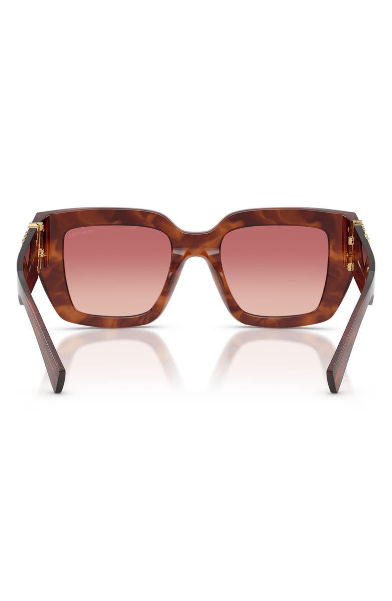 Miu Miu 51mm Gradient Square Sunglasses, Alternate, color, Striped Tobacco / Pink / Red