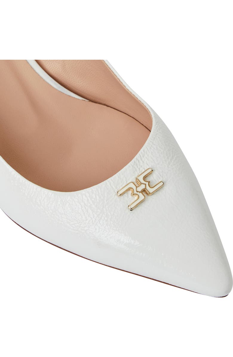 Bruno Magli Fiona Slingback Pointed Toe Pump, Alternate, color, White Crinkled Paten