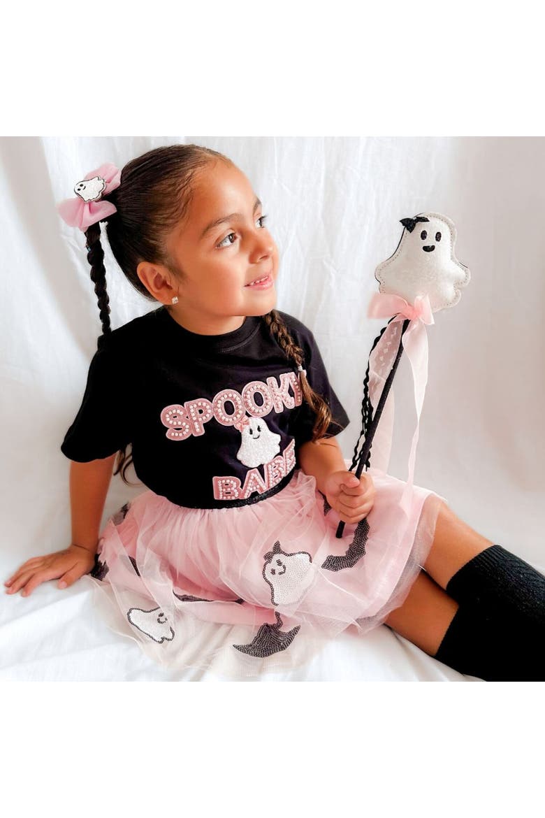 Spooky Babe Patch Halloween Short Sleeve T-Shirt, Alternate, color, Black
