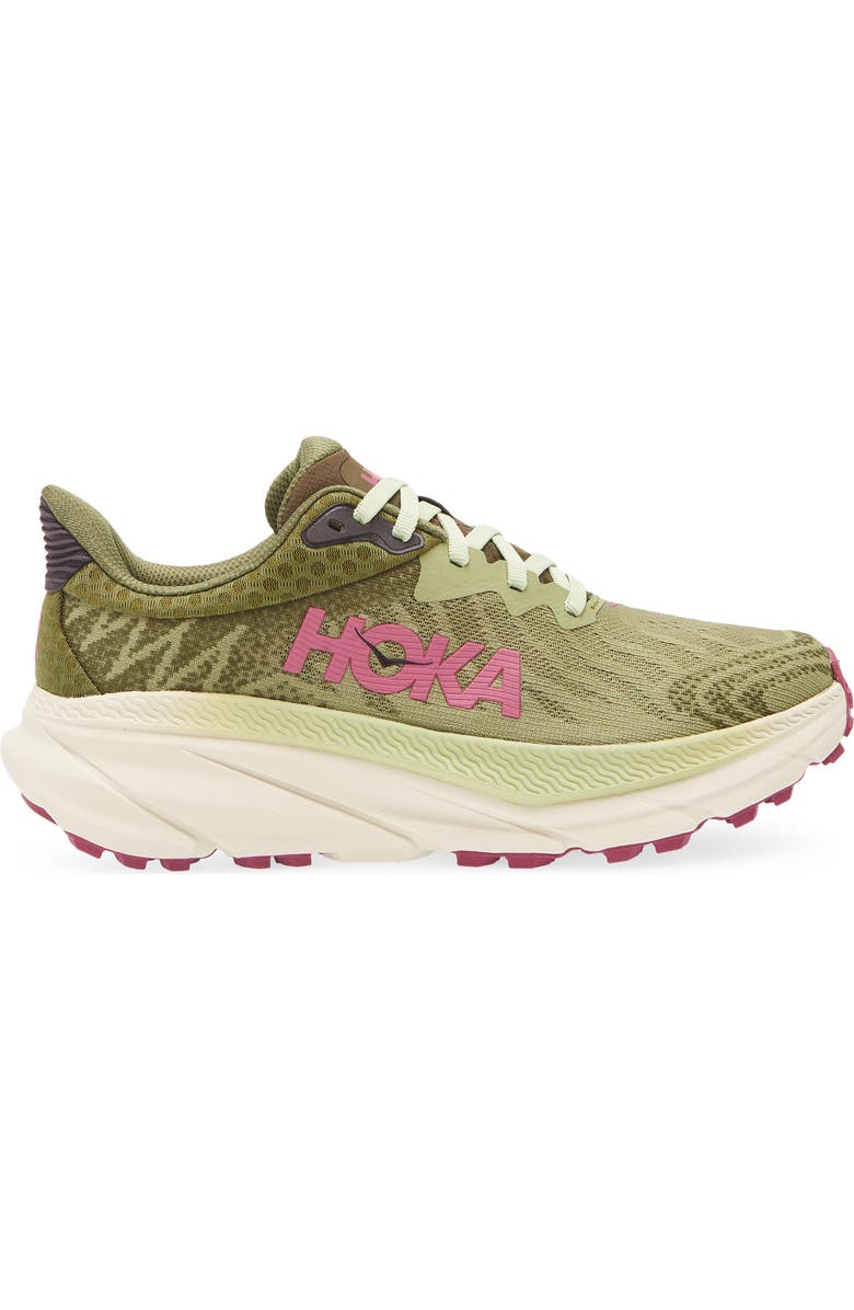 HOKA Challenger 7 Running Shoe, Alternate, color, Forest Floor / Beet Root