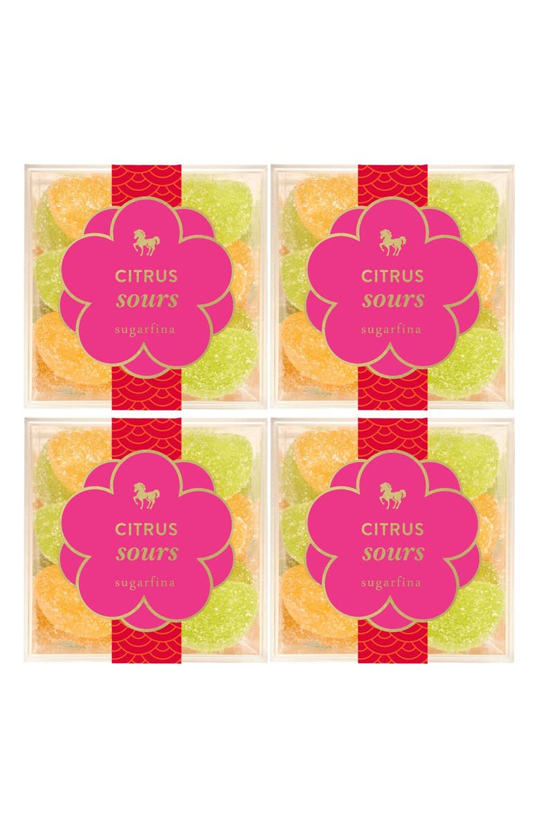 sugarfina Lunar New Year Set of 4 Citrus Sours Candy Cubes, Main, color, 