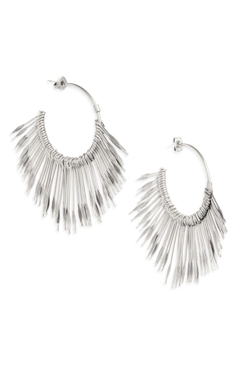Isabel Marant Fan Fringe Hoop Earrings, Main, color,