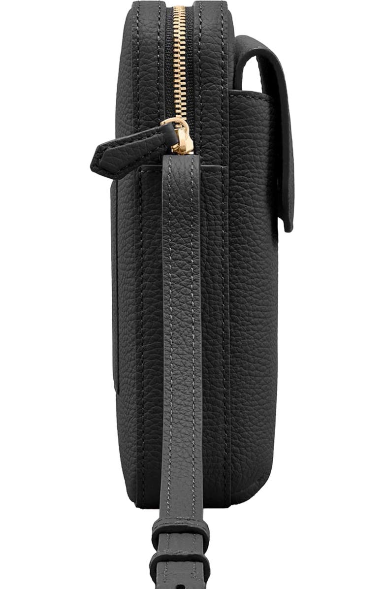 MAISON de SABRÉ Leather Zip Phone Pouch, Alternate, color, Black Caviar