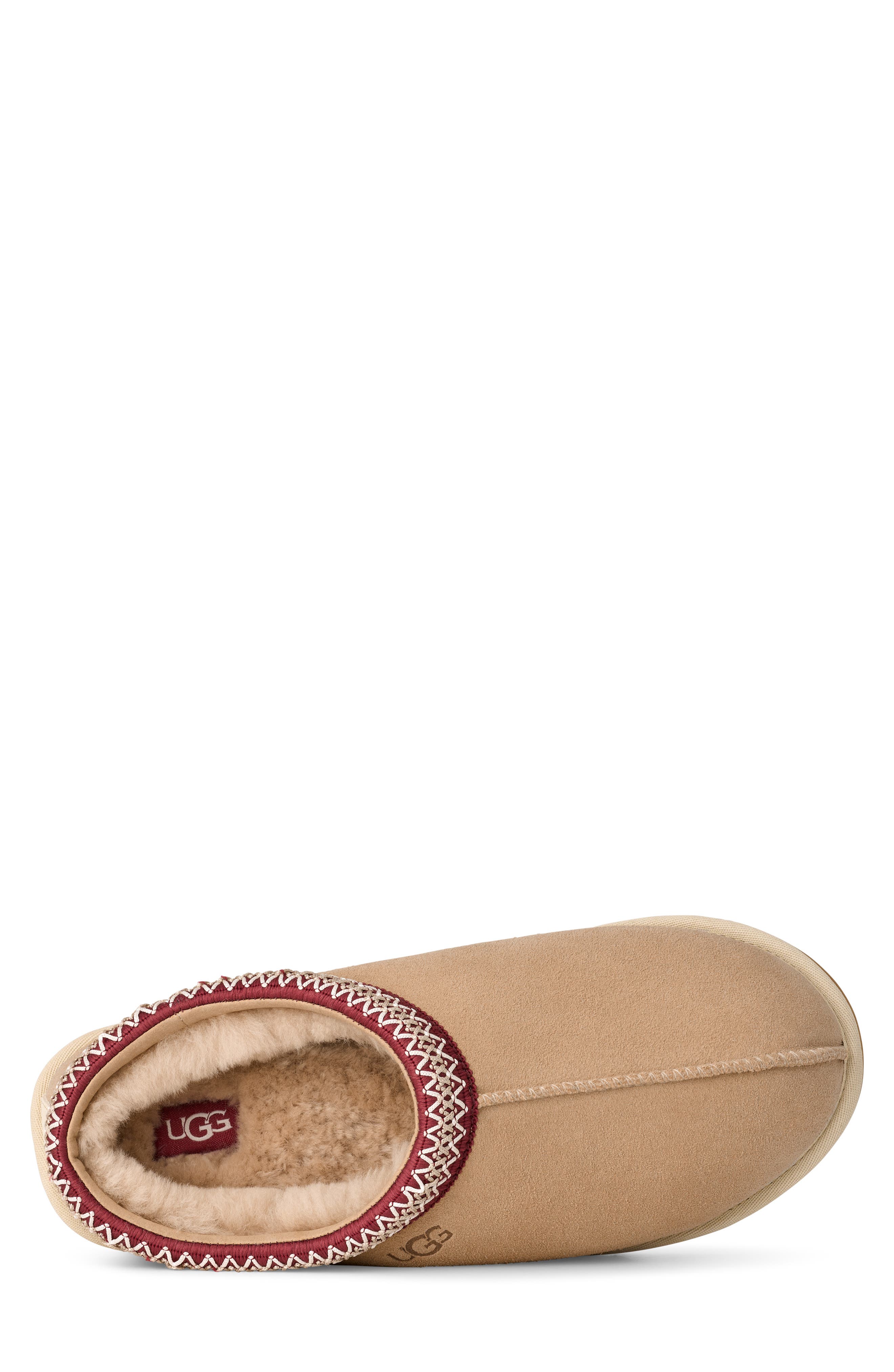 UGG<sup>®</sup> Tasman II Genuine Shearling Lined Slipper, Alternate, color, Driftwood / Biking Red