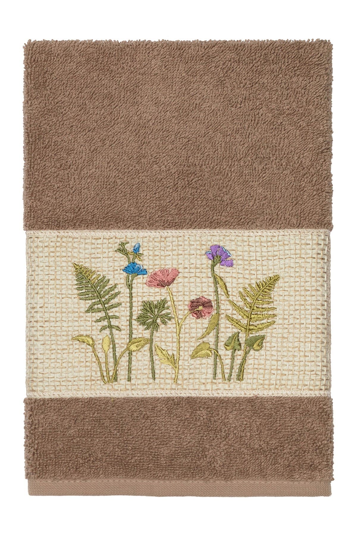Linum Home Textiles Serenity Embellished Hand Towel - Latte