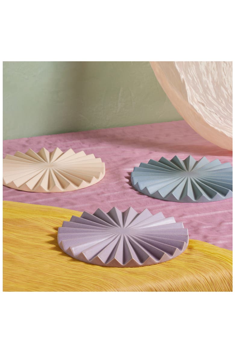 Pleated Starburst Stoneware Trivet, Alternate, color, BLUE SALT
