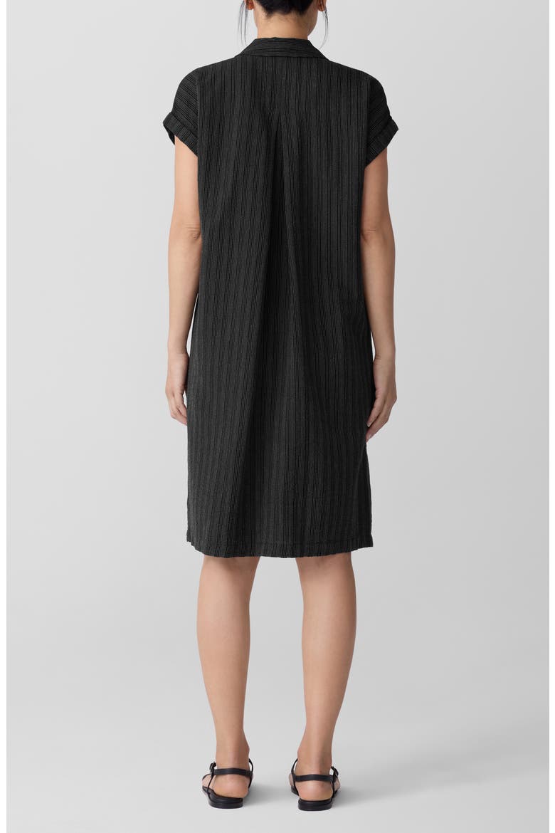 Notch Collar Organic Cotton Blend Shirtdress, Alternate, color, BLACK