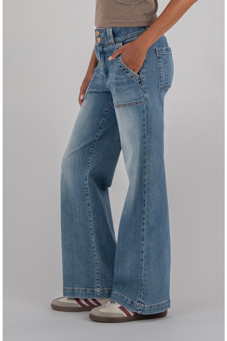 Jodi Mid Rise Wide Leg Utility Jeans, Alternate, color, AHEAD