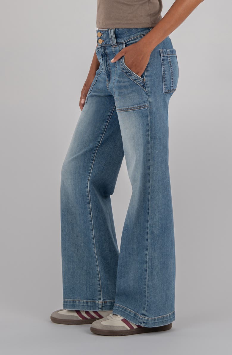 KUT from the Kloth Jodi Mid Rise Wide Leg Utility Jeans, Alternate, color, Ahead