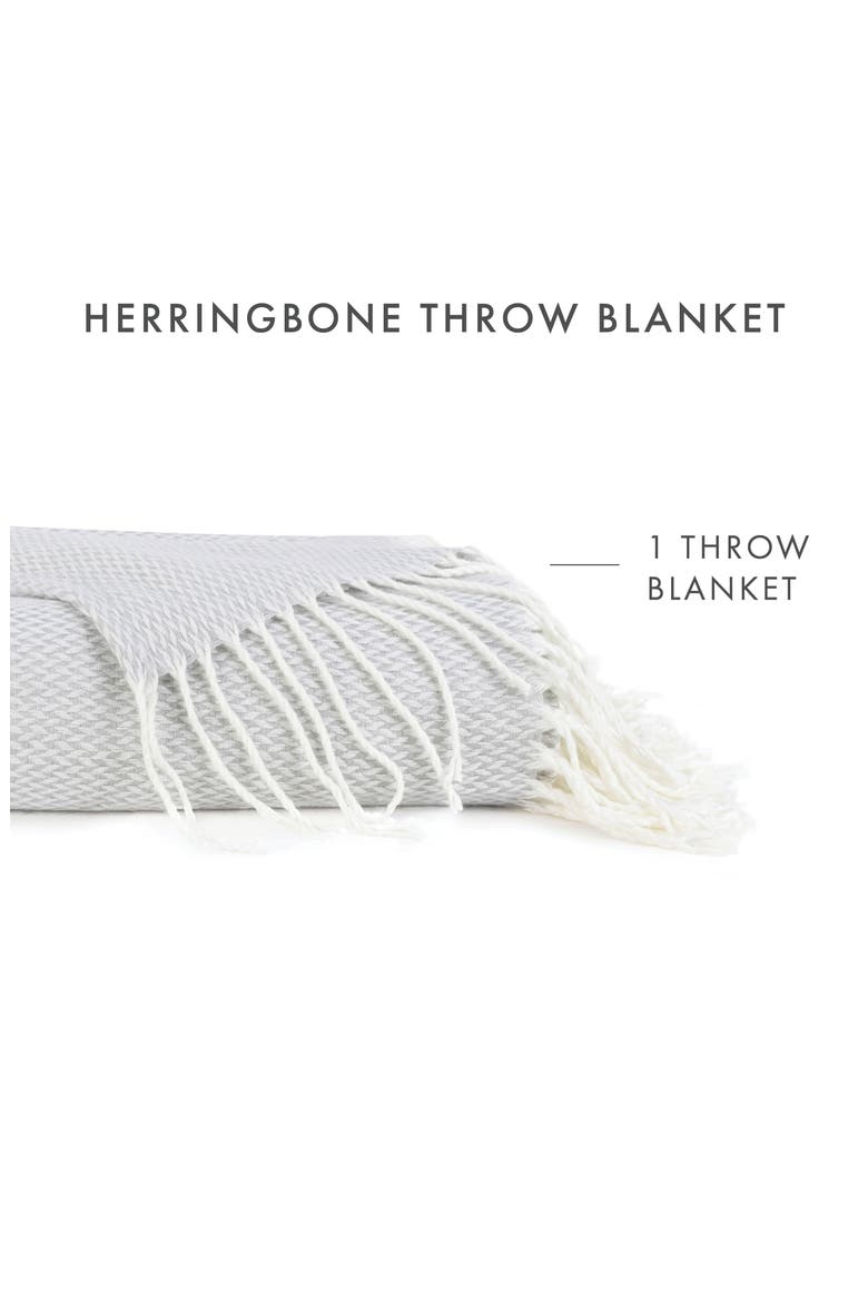 Herringbone Throw Blanket, Alternate, color, LIGHT GRAY