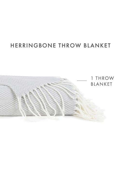 Ienjoy Home Herringbone Throw Blanket In Light Gray