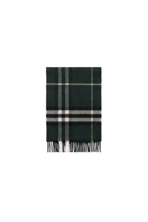 Burberry Check Cashmere Scarf In Green