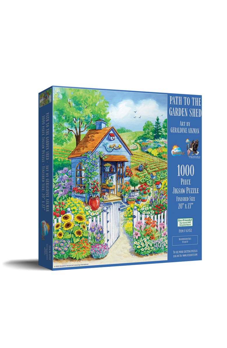 Sunsout Path to the Garden Shed 1000 piece Jigsaw Puzzle for Adults, Main, color, Multicolor