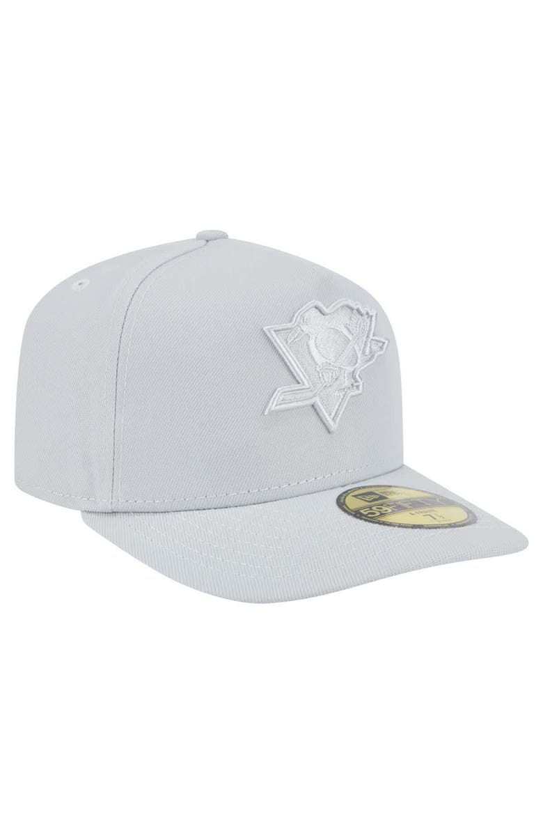 New Era Men's New Era Gray Pittsburgh Penguins Color Pack A-Frame 59FIFTY Fitted Hat, Alternate, color, Gray