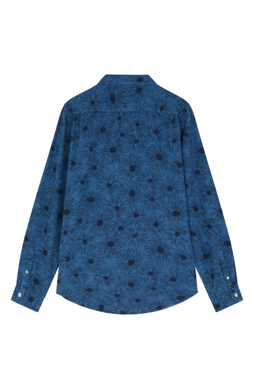 Ps By Paul Smith Ps Paul Smith Tailored Fit Floral Organic Cotton Button-down Shirt In Blue
