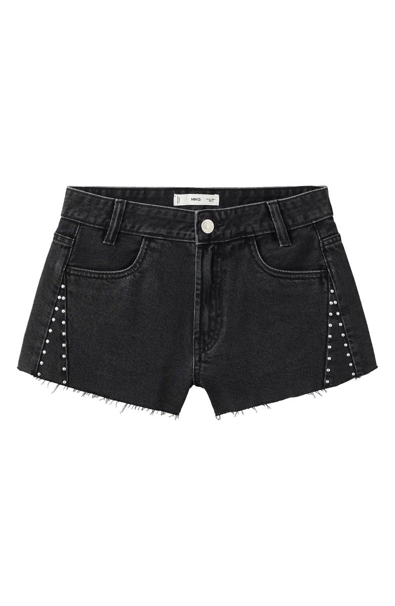 MANGO TEEN Studded High Waist Mini Shorts, Alternate, color,