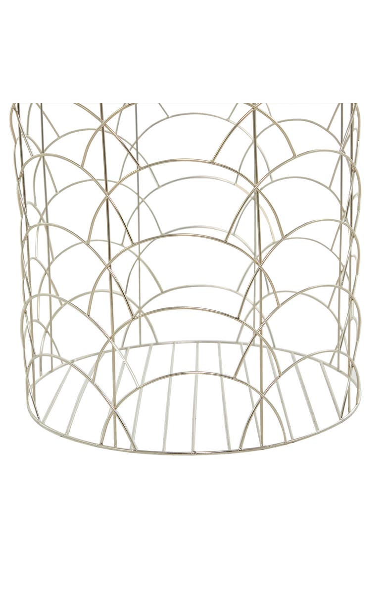 COSMO BY COSMOPOLITAN Silvertone Metal Glam Storage Basket with Faux Leather Handles - Set of 3, Alternate, color,