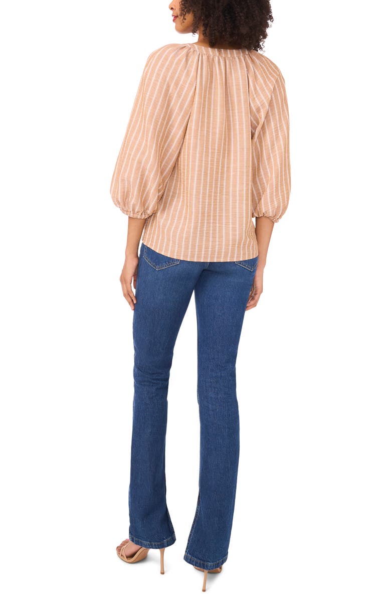 Halogen<sup>®</sup> Crinkle Puff Sleeve Button-Up Shirt, Alternate, color, Beige