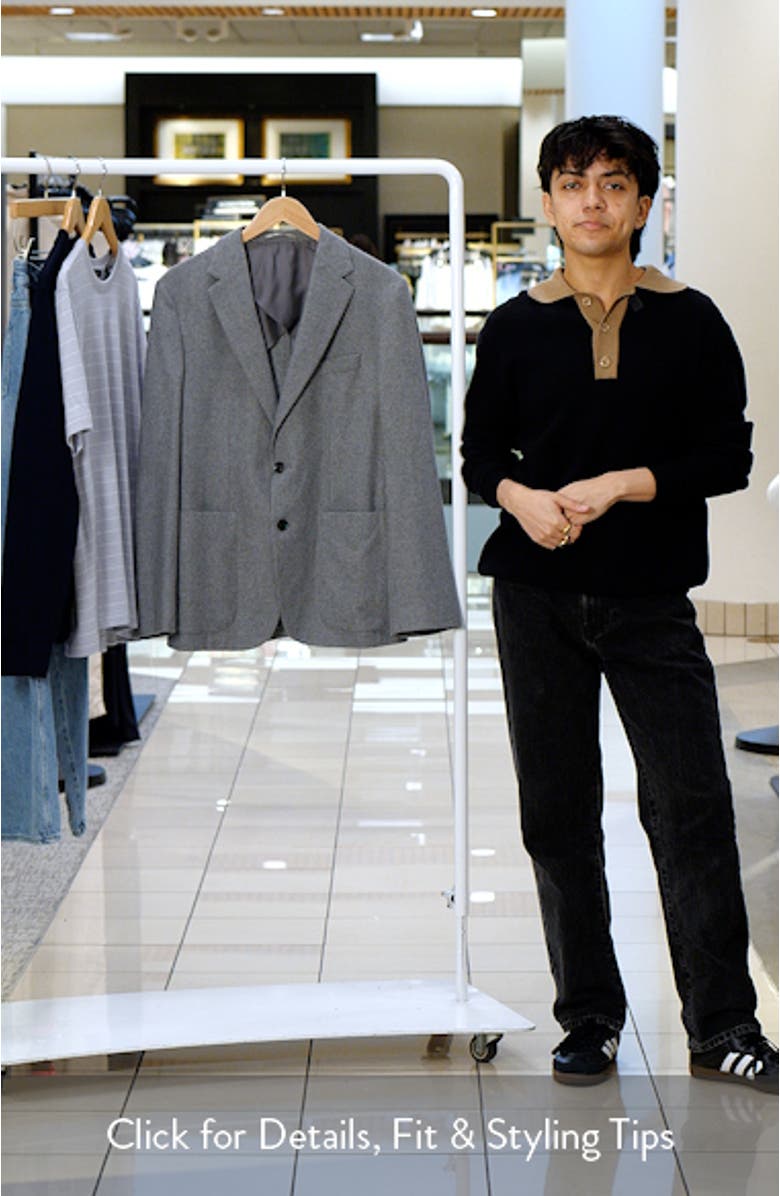 Slim Fit Houndstooth Wool Blend Flannel Sport Coat, sales video thumbnail