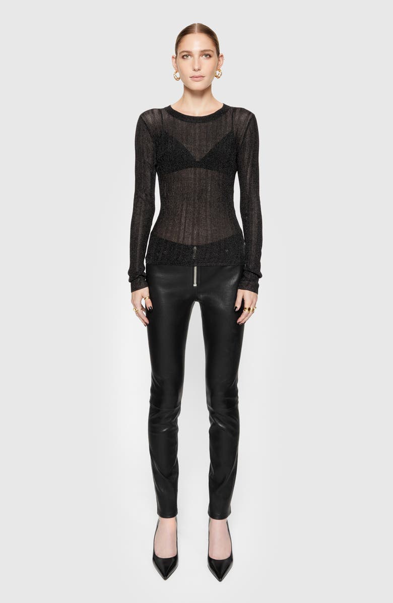 Rebecca Minkoff Ziggy Skinny Leather Pants, Alternate, color, 