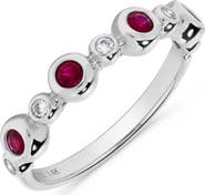 H.J. Namdar 14K White Gold Diamond & Gemstone Stackable Ring