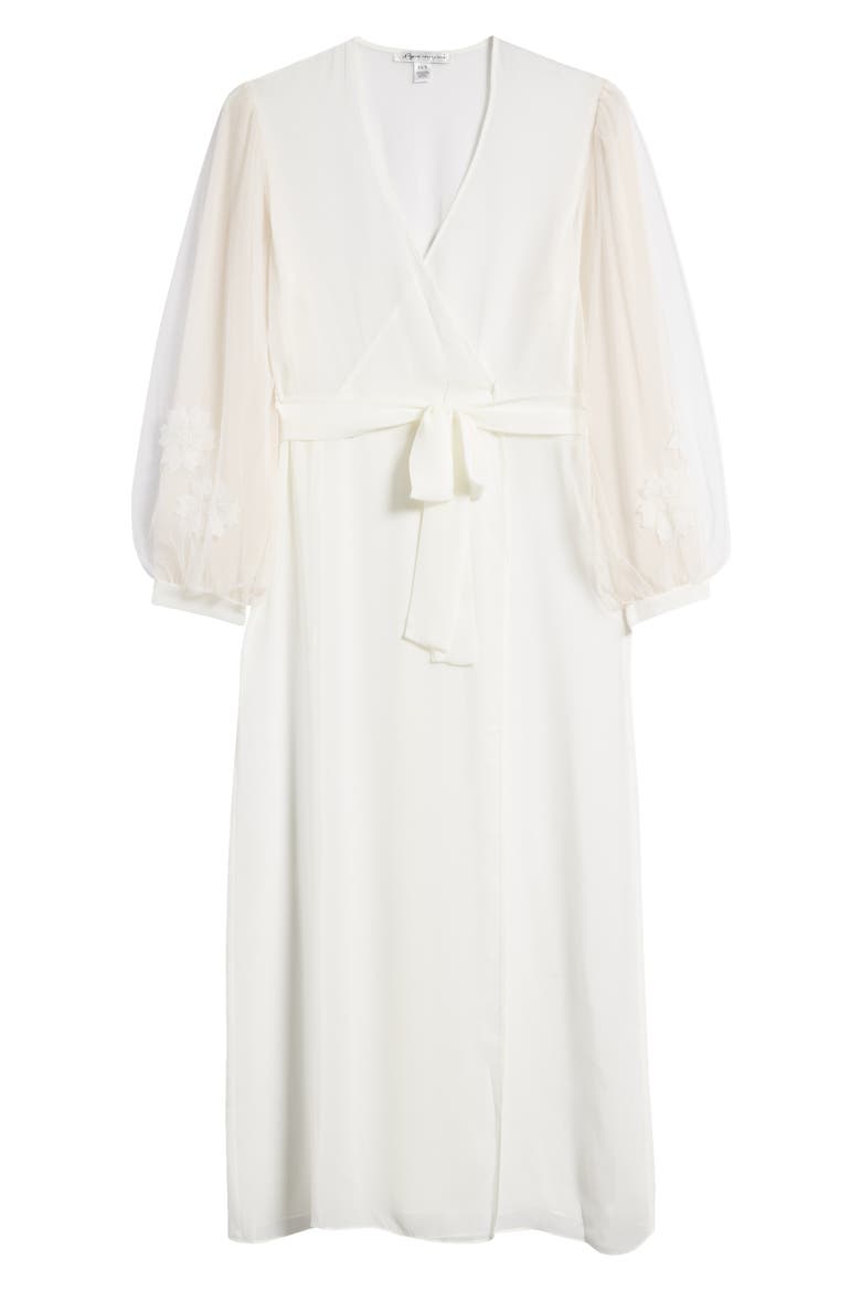 Beloved Balloon Sleeve Sheer Chiffon Robe, Alternate, color, IVORY