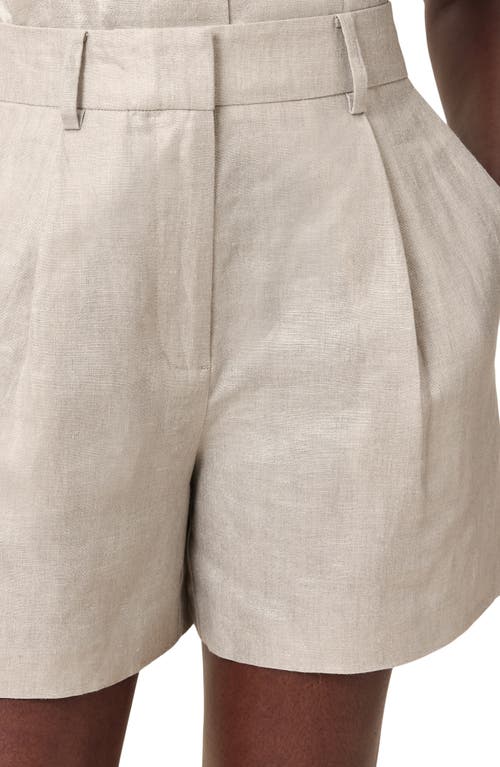 Allsaints Womens Silver Grey Averie Metallic Linen Shorts