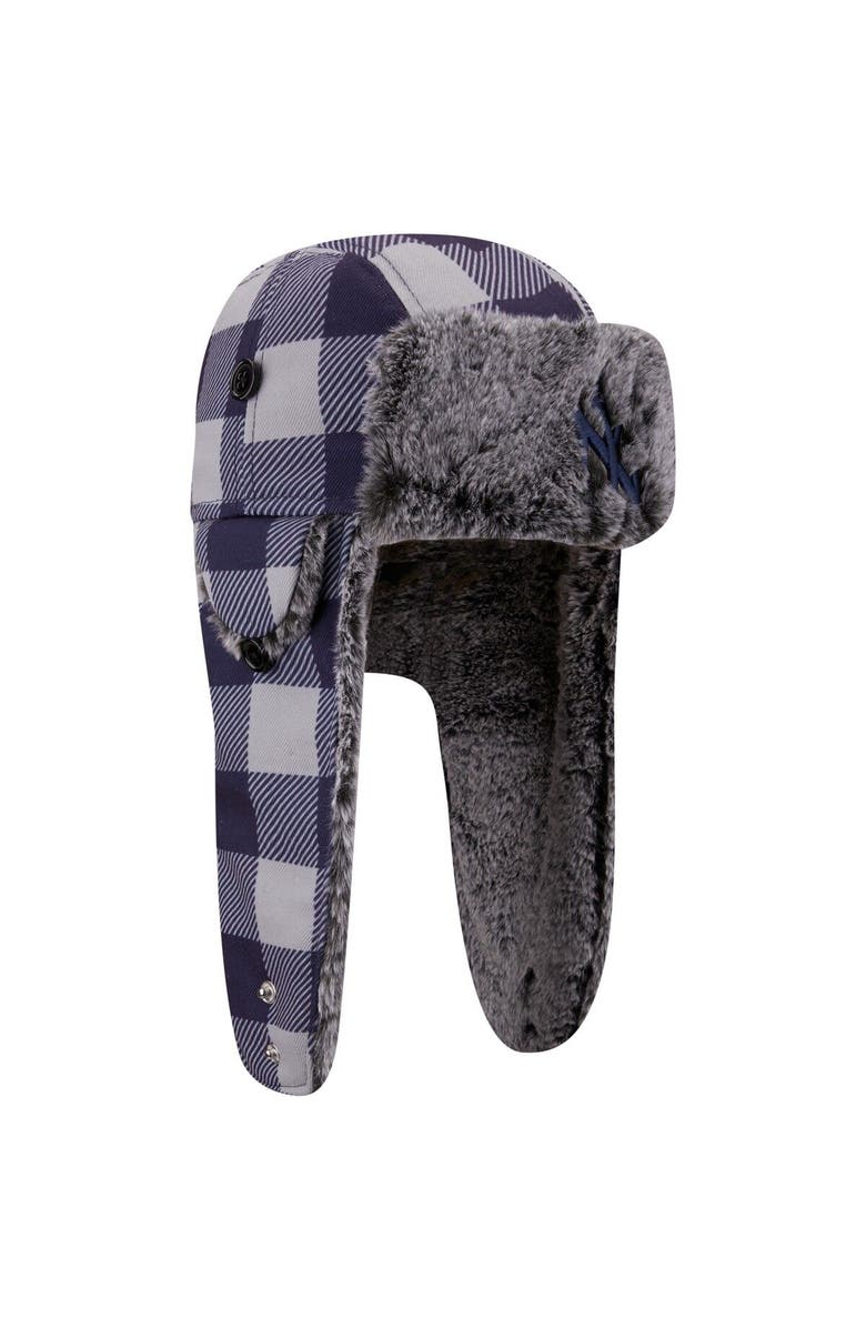 New Era Men's New Era Navy New York Yankees Buffalo Plaid Trapper Hat, Alternate, color,