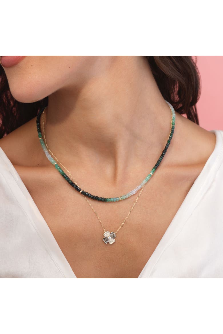 Emerald Ombre Bead Necklace, Alternate, color, Emerald