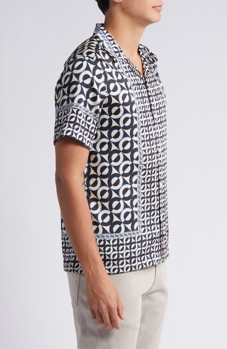 Reiss Prentice Regular Fit Geo Print Camp Shirt, Alternate, color,
