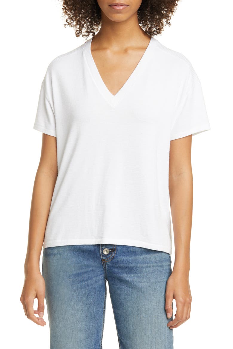 Hudson V-Neck Top, Main, color, WHITE