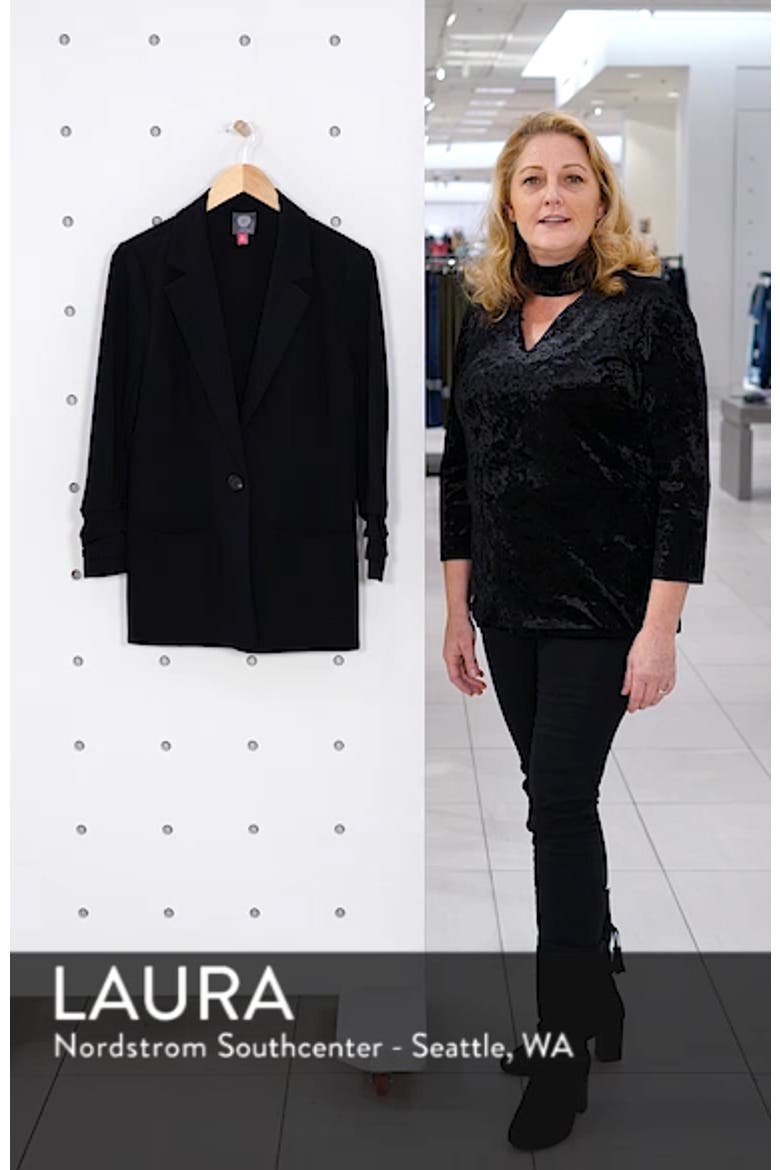 Ruched Sleeve Ponte Blazer video