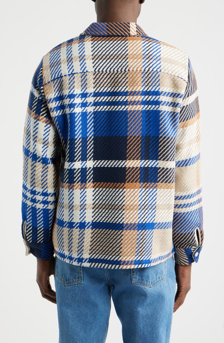 Wax London Whiting Plaid Overshirt, Alternate, color, Blue / Tan