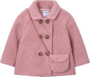 Mayoral Double-Breasted Wool Coat with Crossbody Pocket