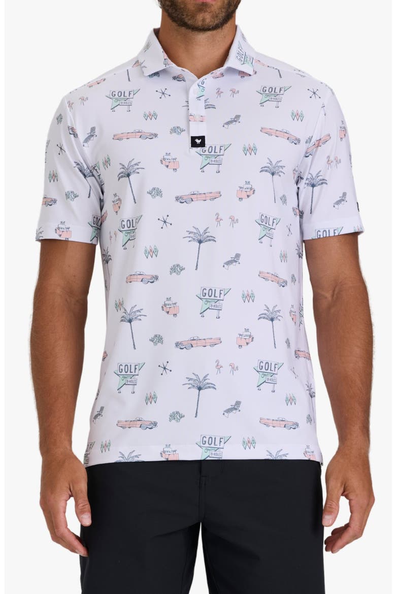 Core Icon Print Performance Golf Polo, Main, color, SWING ROYALE