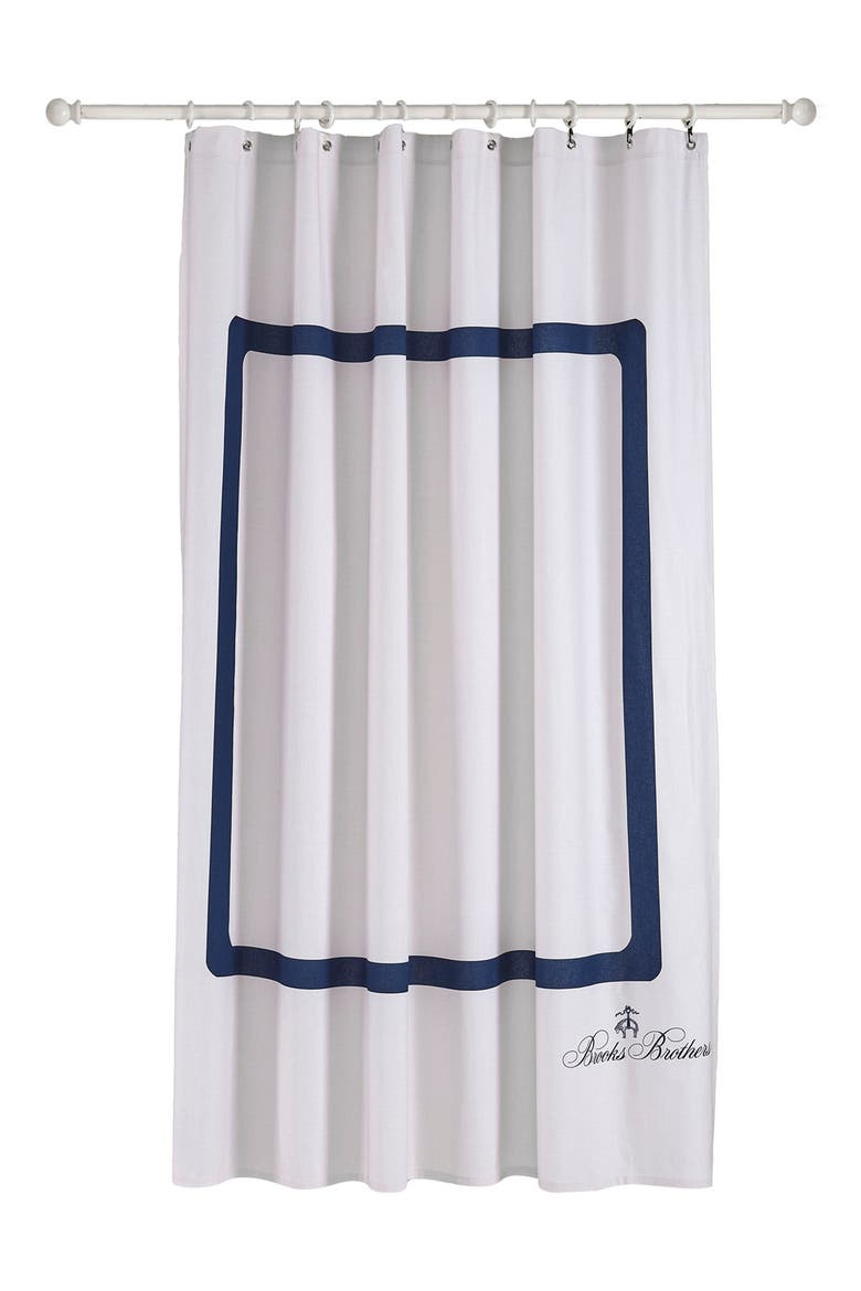 Contrast Frame Shower Curtain, Main, color, SILVER
