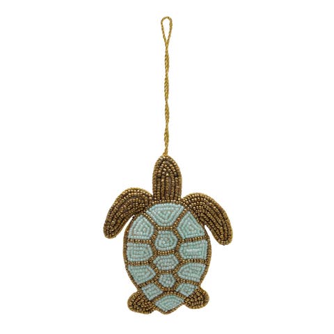 Sea Turtle Beaded Christmas Tree Ornament