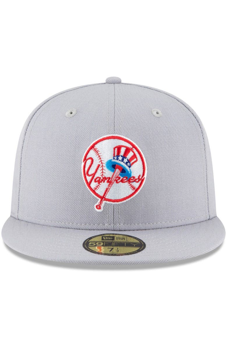 New Era Men's New Era Gray New York Yankees Cooperstown Collection Wool 59FIFTY Fitted Hat, Alternate, color, Gray