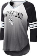 G-III 4HER BY CARL BANKS Women's G-III 4Her by Carl Banks White/Black Chicago White Sox Lead-Off Raglan 3/4-Sleeve V-Neck T-Shirt