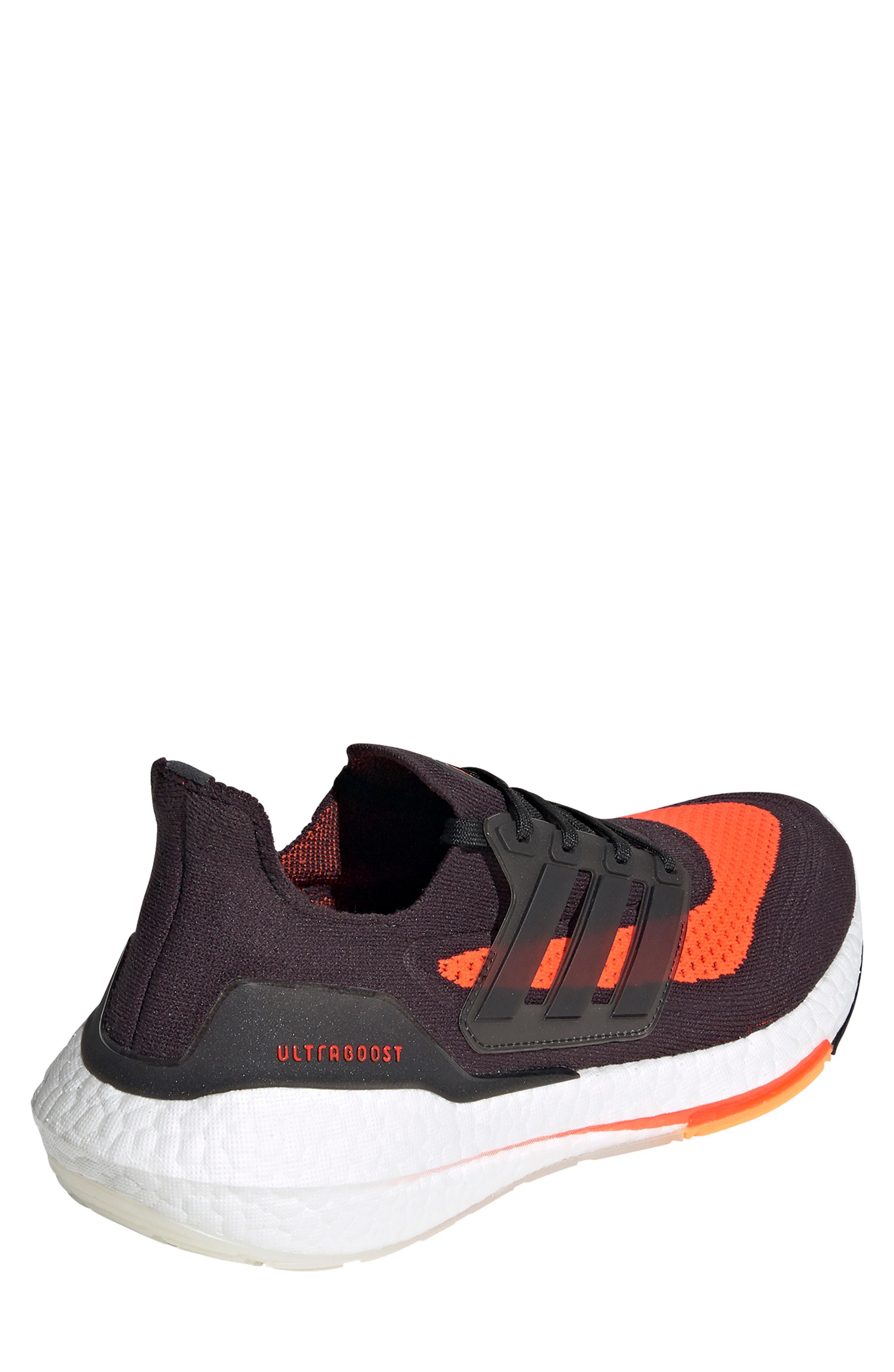 UltraBoost 21 Running Shoe, Alternate, color, CARBON/ CORE BLACK/ SOLAR RED